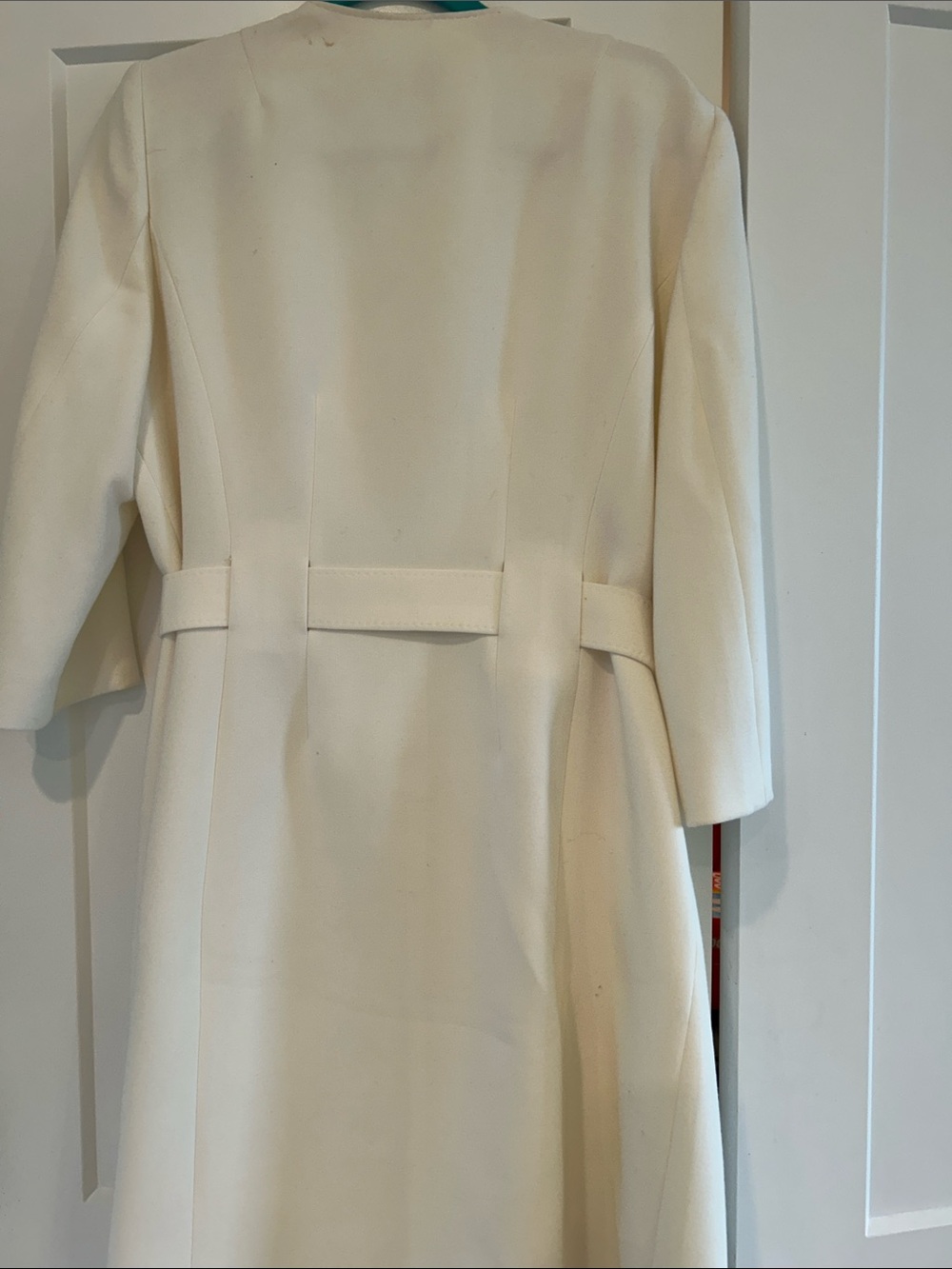 Anne Klein Cream Belted Trench Coat - Picture 6 of 6